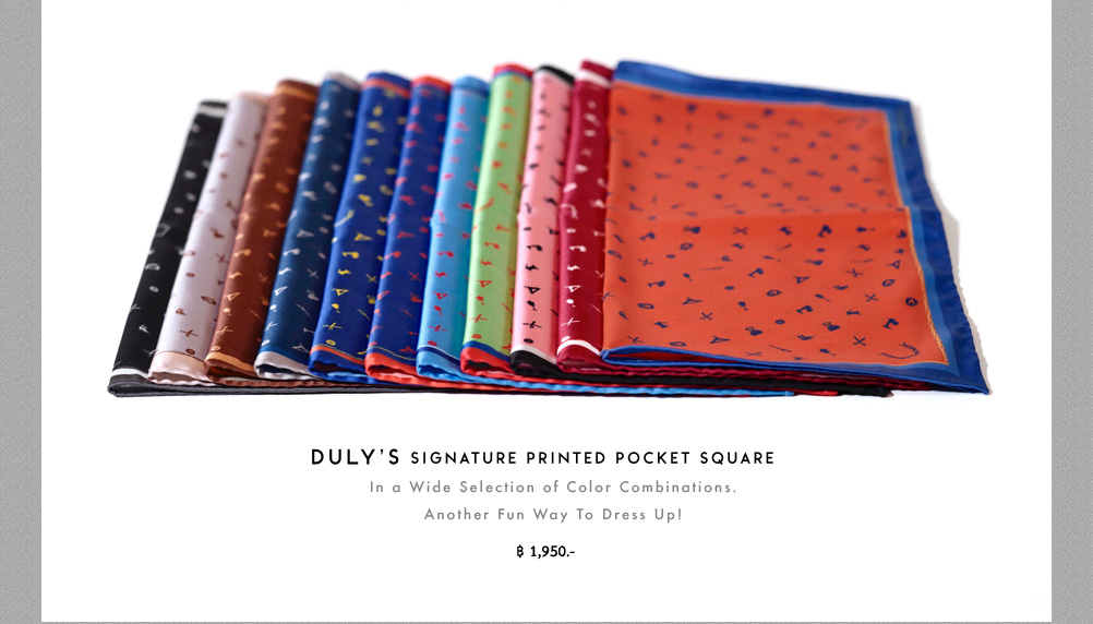DULY'S signature printed pocket square